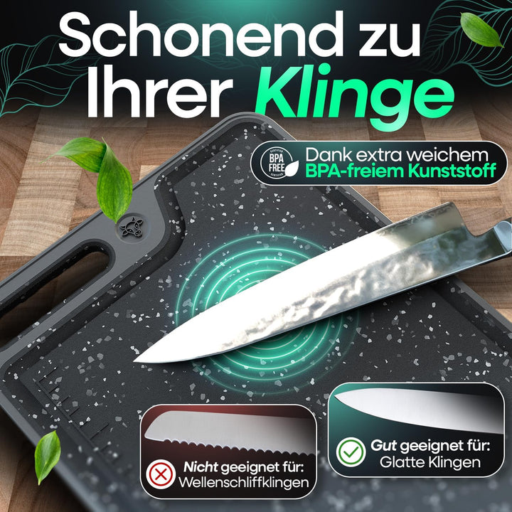 Loco Bird Schneidebrett Kunststoff spülmaschinenfest - 37,5x26,5cm - Schneidebretter 2er Set - messe