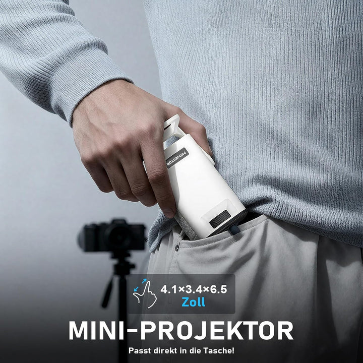 [Mini Beamer &amp; Offizielle Lizenzierte App] XuanPad White Smart Beamer 4K Unterstützung 25000 Lumen m