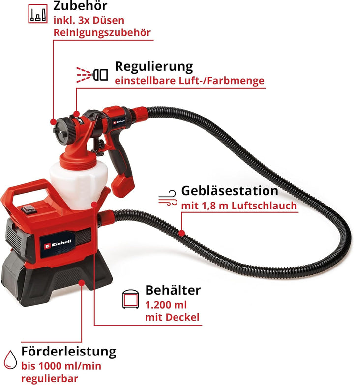 EINHELL Akku-Farbsprühsystem TE-SY 18/90 Li Kit (1x 4,0 Ah)