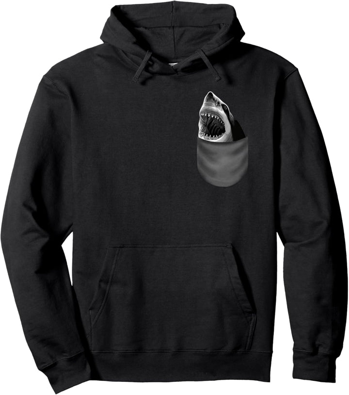 Weisser Hai in der Tasche Pullover Hoodie