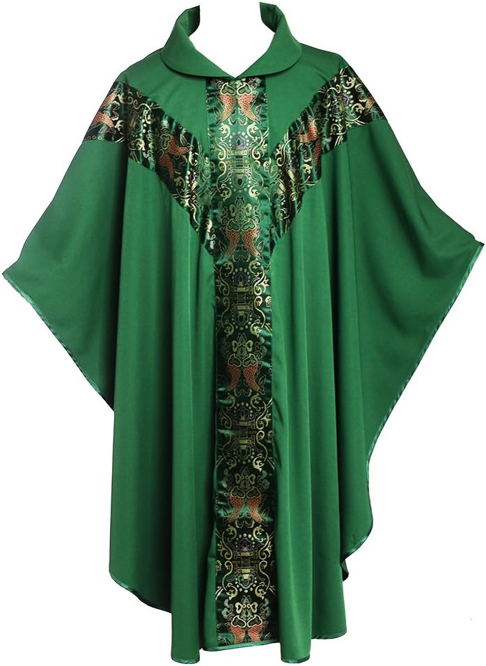 BLESSUME Priester Celebrant Messgewand katholisch Kirche Vater Masse Robe Stickerei Grün Einheitsgrö