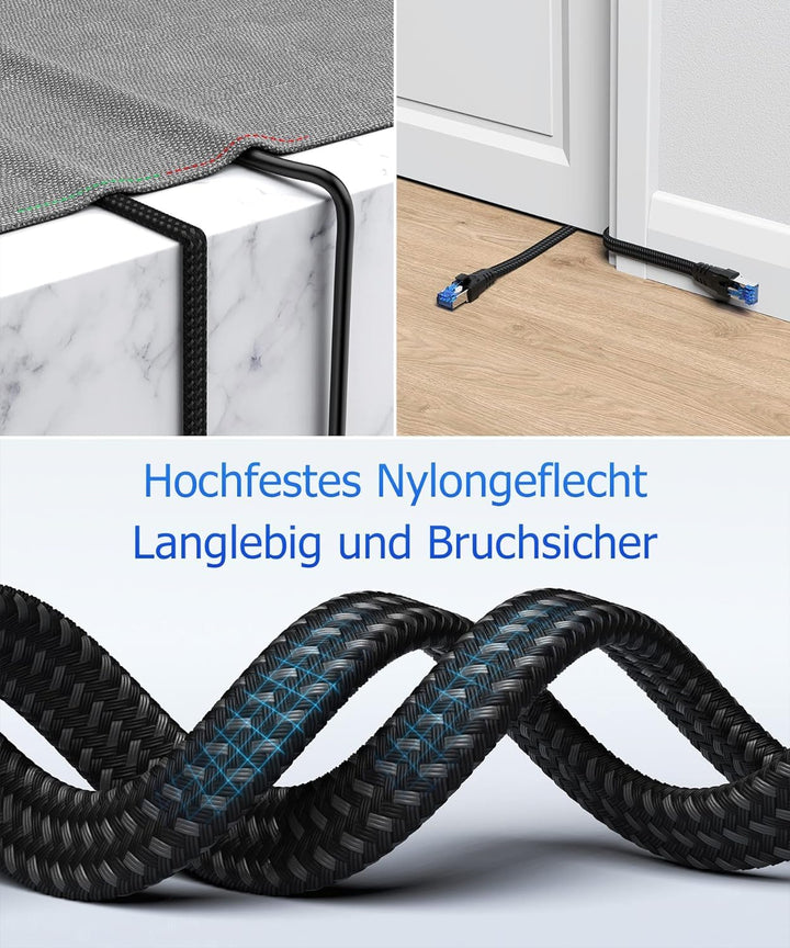 Nixsto Ethernet Kabel 25M, Cat 8 40Gbps 2000MHz Hochgeschwindigkeits Netzwerkkabel, Lang RJ45 Gigabi