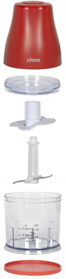 Livoo Zerkleinerer 300 ml DOP244N - 400 W, 1 Geschwindigkeit, Turbo-Funktion, 2-in-1-Basis, Chilenro
