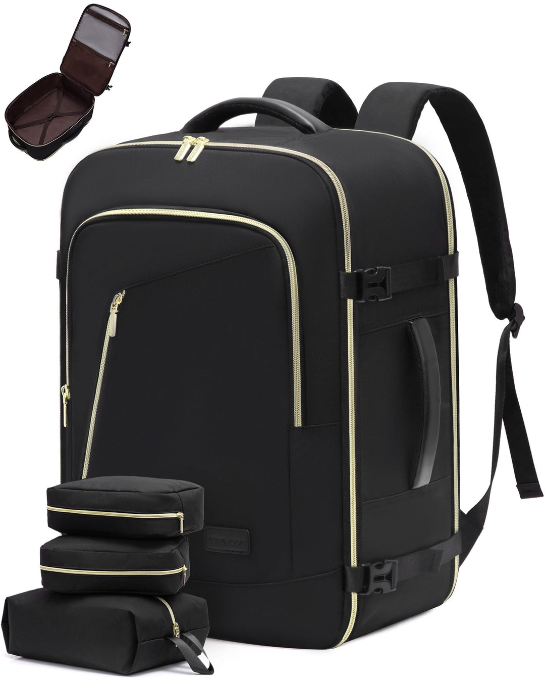 LOVEVOOK Rucksack Flugzeug Handgepäck, Reiserucksack Damen Herren Gross, 17.3 Zoll Laptop Rucksäcke