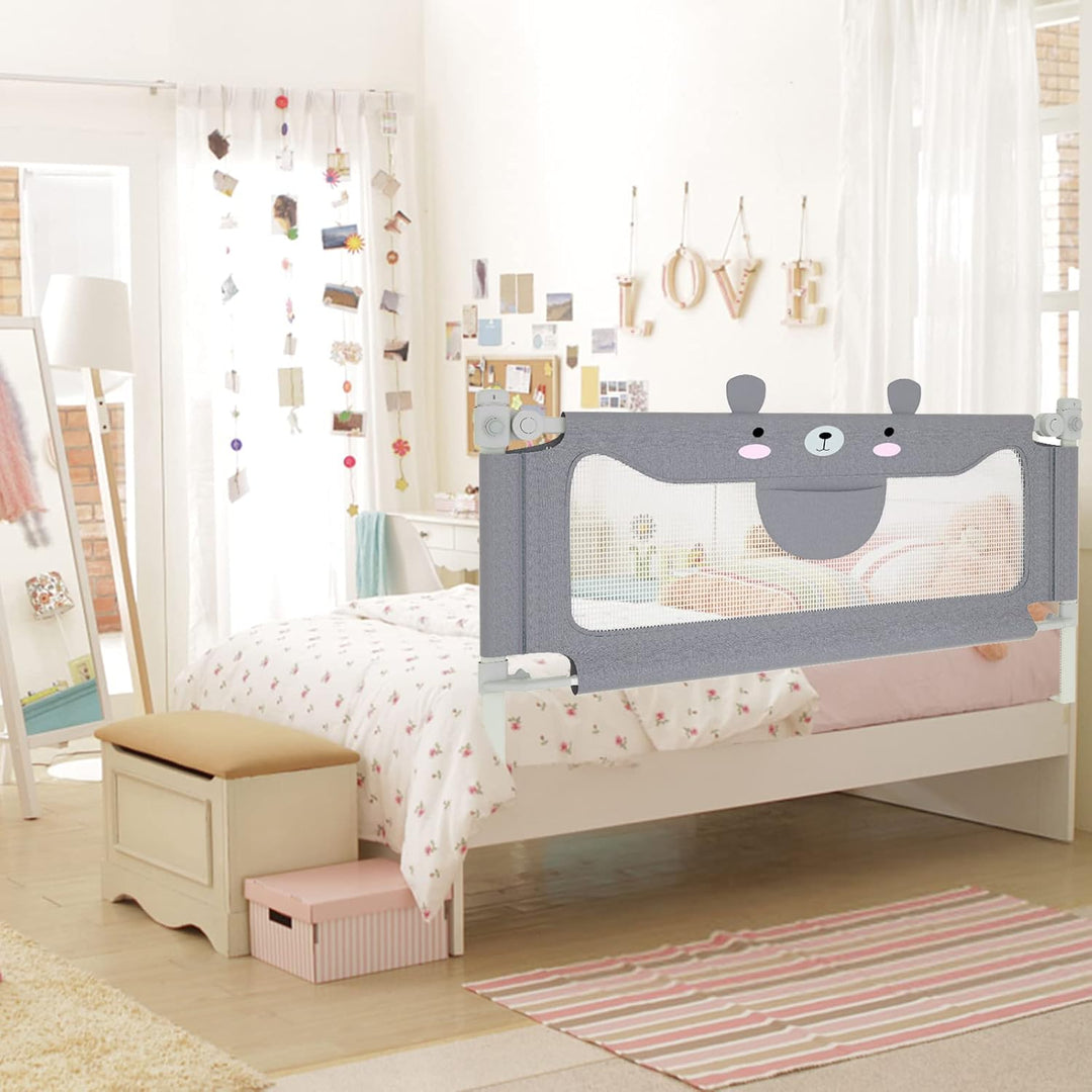 YUENFONG Bettgitter Rausfallschutz Bett, 150cm Kinderbett Bettschutzgitter Tragbares mit Höhenverste