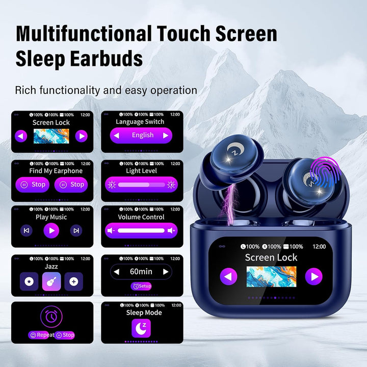 Bluetooth Kopfhörer, Mini 48 Std Schlafkopfhörer Bluetooth 5.4 mit Touchscreen, 2026 Neue in Ear Kop