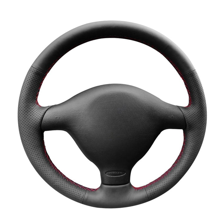 MEWANT Stitch Schwarzer Kunstleder-Lenkradbezug für Passat B5 für Golf 4 (IV) für Bora für Sharan fü