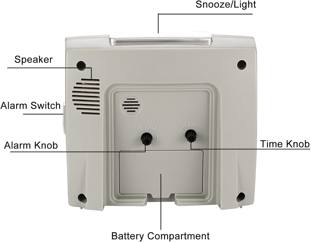Ayybboo Wecker Analog, Ohne Ticken Wecker Retro mit Snooze Wecker mit Nachtlicht Grosses Analoge Wec