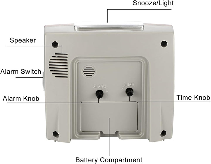 Ayybboo Wecker Analog, Ohne Ticken Wecker Retro mit Snooze Wecker mit Nachtlicht Grosses Analoge Wec