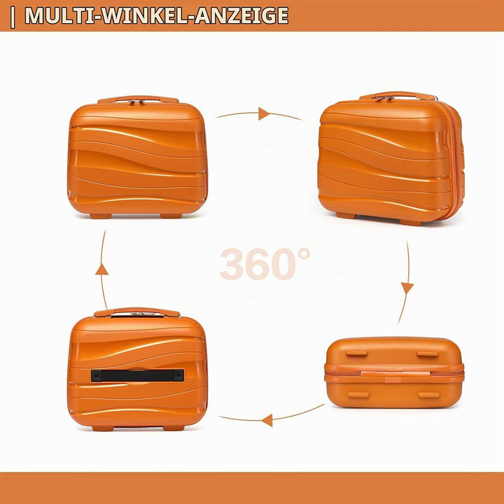 KONO Kosmetikkoffer Beautycase Kabinengepäck Damen PP Schminkkoffer (Orange) Orange S, Orange S