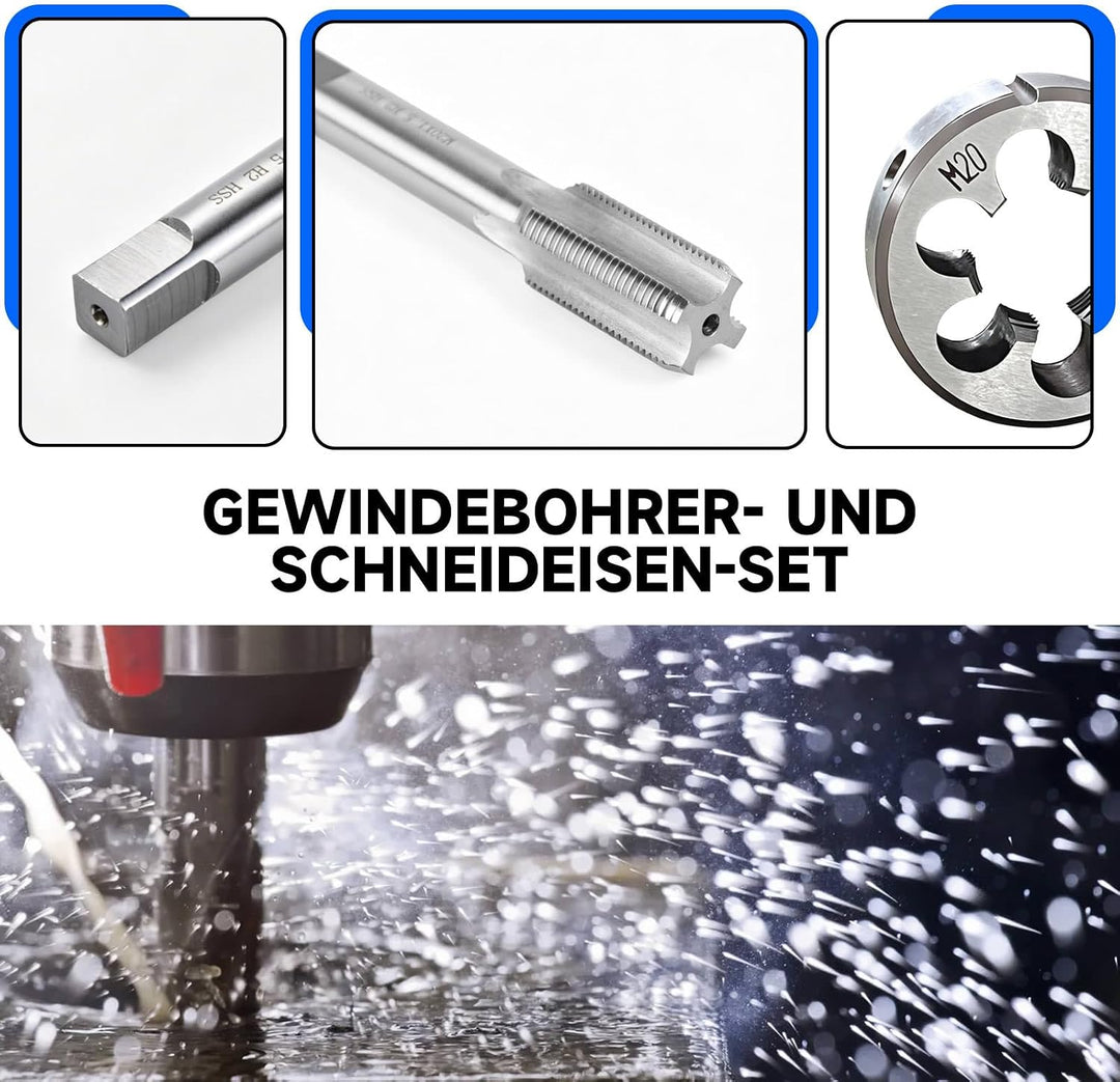 M20 x 1,5 mm Gewindebohrer und Gewindeschneidwerkzeug-Set, hochlegierter Stahl Gewindewerkzeuge, ger