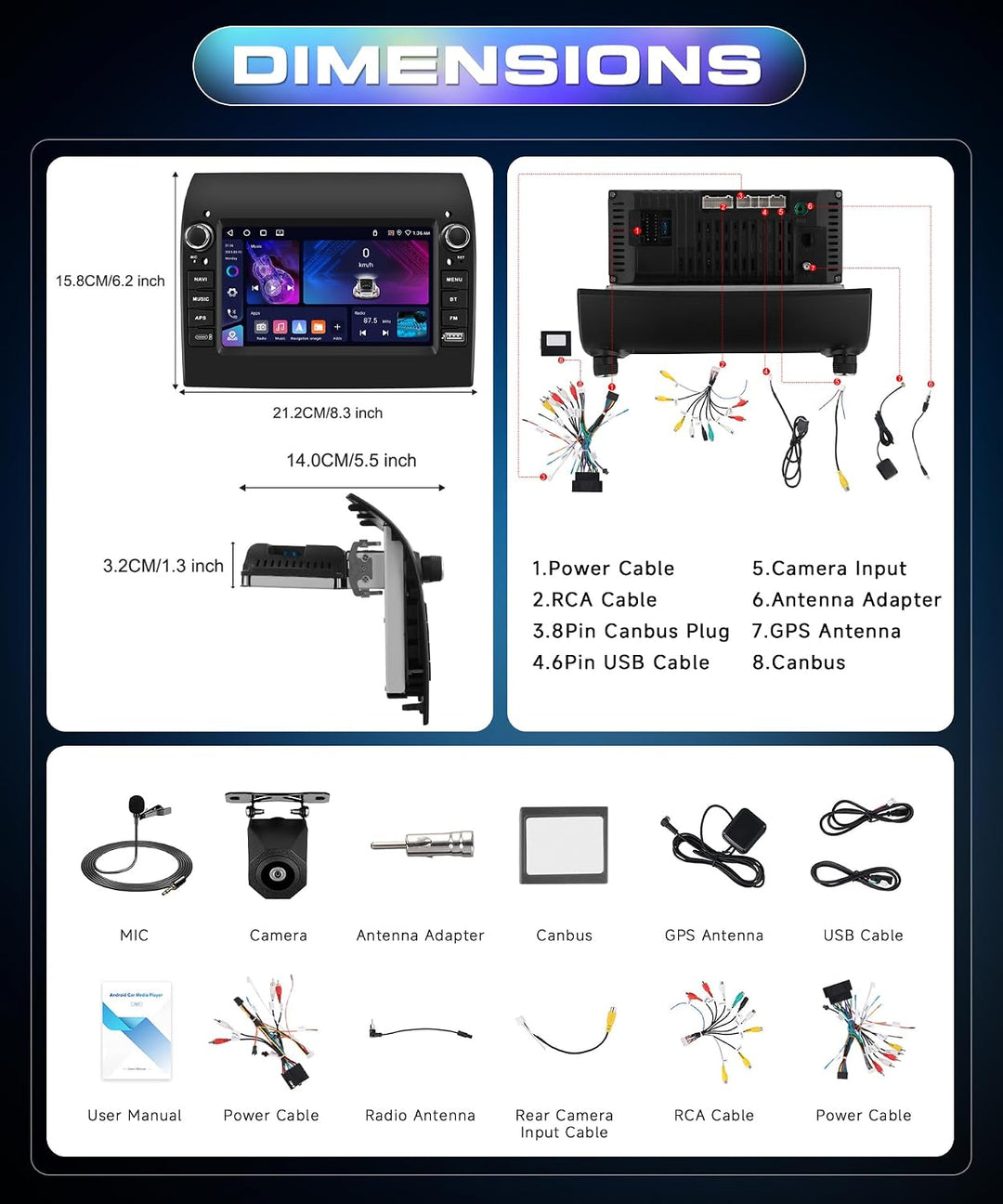 4GB+64GB Autoradio für FIAT Ducato für Citroen Jumper für Peugeot Boxer mit Carplay Android Auto, Bi