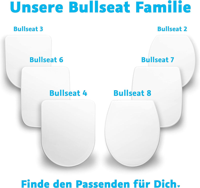 Bullseat® WC Sitz passend zu Duravit Starck 2/3 mit Absenkautomatik/Softclose, abnehmbar, Antibakter