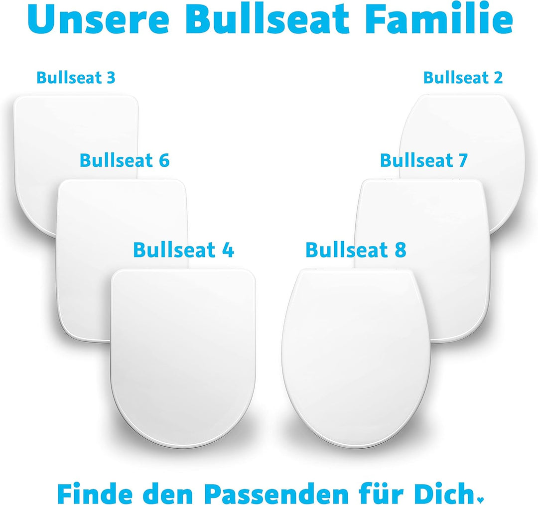 Bullseat® Toilettendeckel mit Absenkautomatik Abnehmbar weiss WC Sitz, Klodeckel Softclose, Klobrill