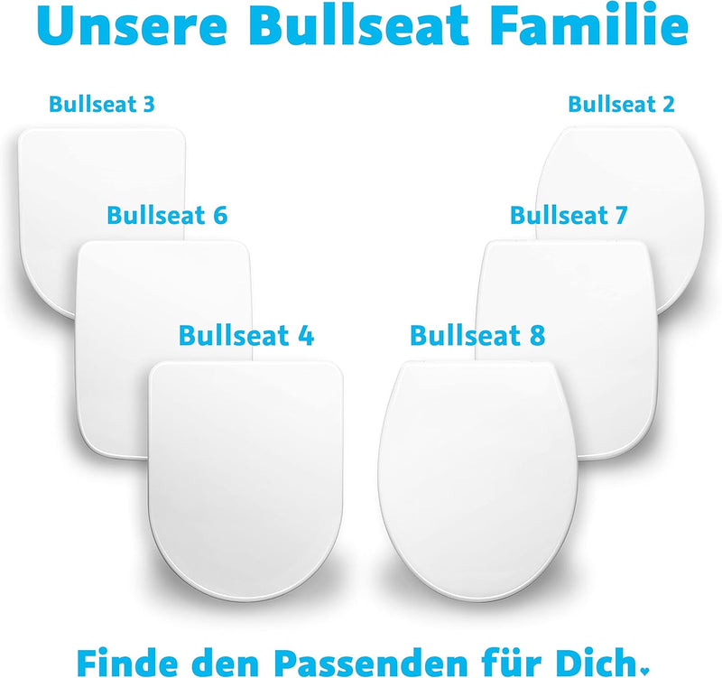 Bullseat® Toilettendeckel mit Absenkautomatik Abnehmbar weiss WC Sitz, Klodeckel Softclose, Klobrill