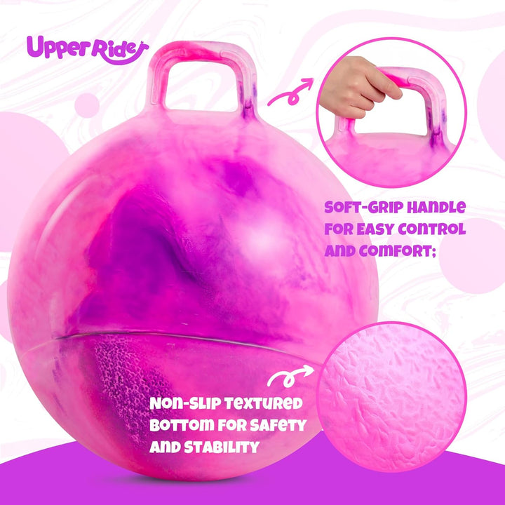 U&C Planet Hüpfball Aufblasbarer Hopperbal mit Pumpe, 50 cm Hopper Ball für Kinder，max. Belastbarkei