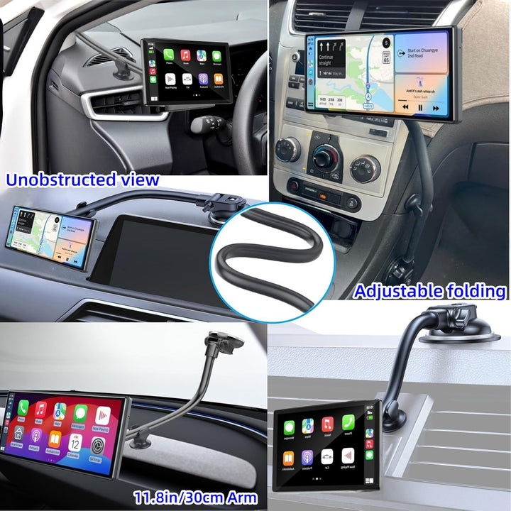 Saugnapfhalterung für Carplay Bildschirm mit Schrauben, 11,8 Zoll Langer Arm, 360° Verstellbarer Arm