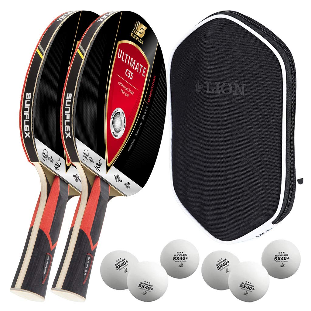 Sunflex® Ultimate C55 Tischtennisschläger | Tischtennis Racket TT Bat mehrfarbiger Profischläger | I