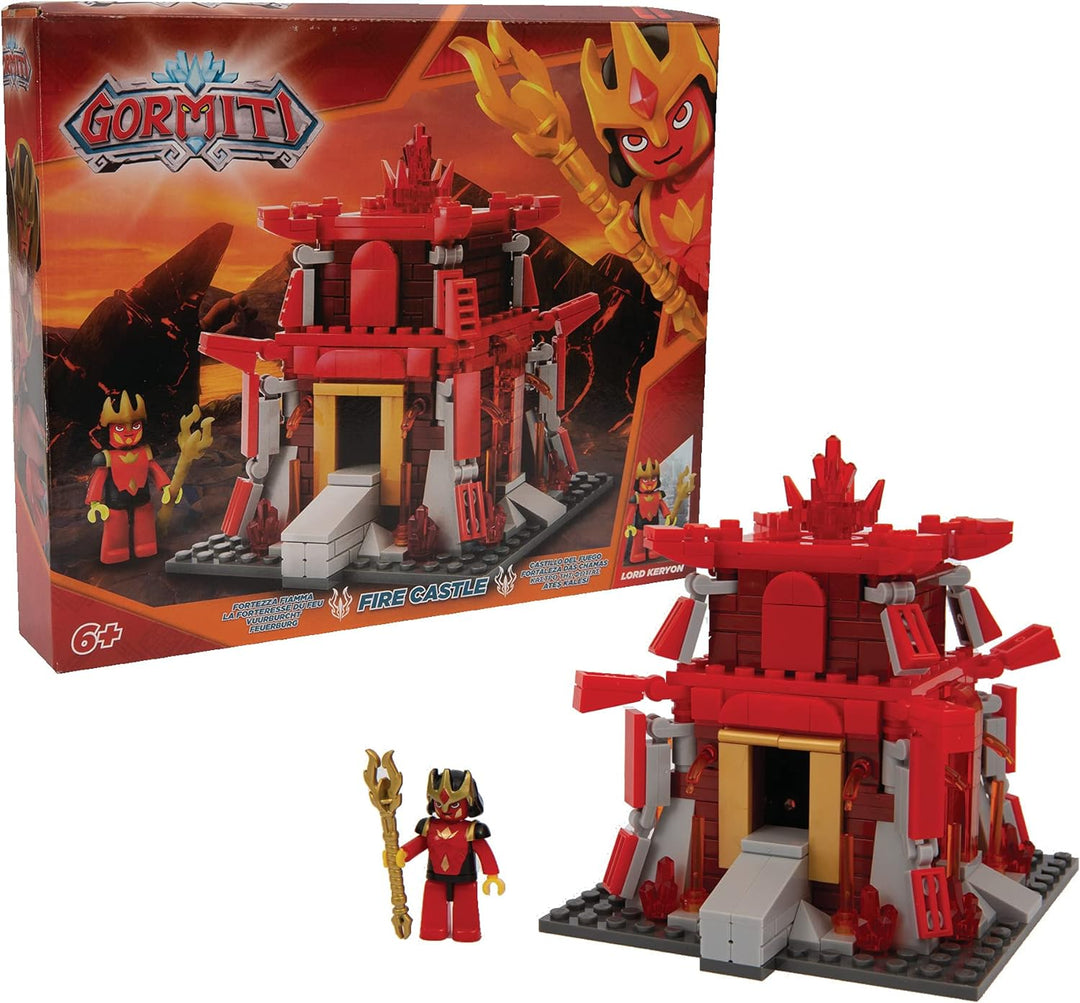 GORMITI - Feuerkonstruktionsset mit Mini-Figur, die Fiamma-Festung, 280-teilig, für Kinder ab 4 Jahr