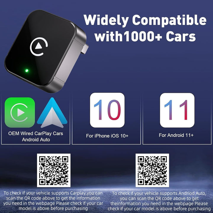 Wireless CarPlay Adapter,2 In 1 Wireless CarPlays&Android Auto Adapter,2025 Verbessertes drahtloses