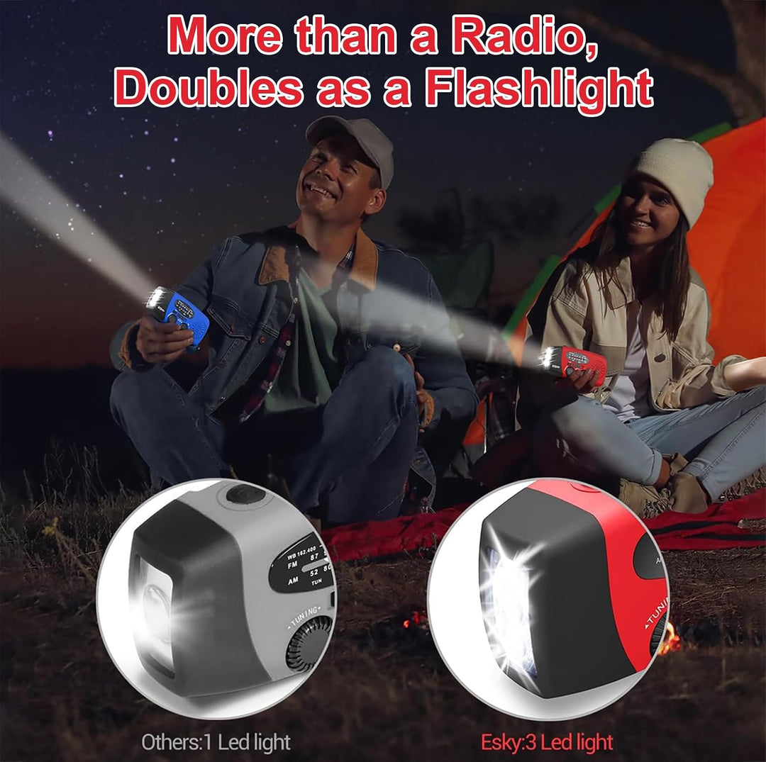 Notfall-Solarradio,Solarbaby Selbstbetriebenes Kurbelradio mit LED-Taschenlampe, SOS-Alarm,AM/FM Wet