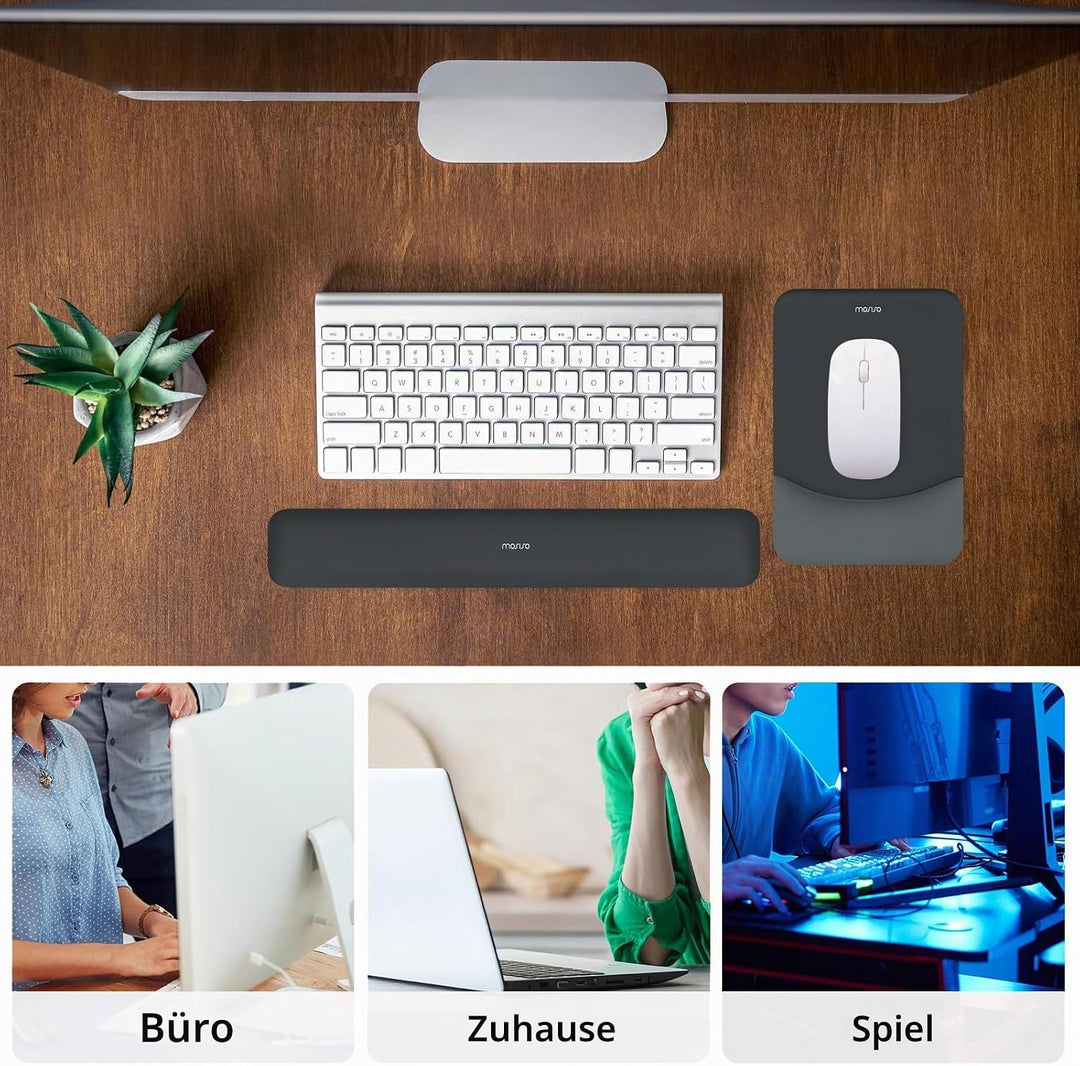 MOSISO Handballenauflage für Mauspad &amp; Tastatur Set – Rechteckig Ergonomisches Mauspad &amp; Handauflage
