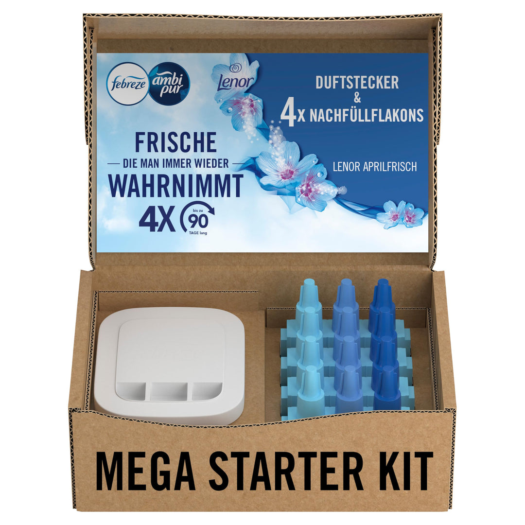 Febreze Programmierbarer Lufterfrischer 3Volution Duftstecker Starter-Kit + Nachfüllflakons 80 ml Ap