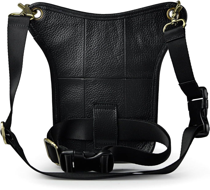 Le'aokuu Herren Echtes Leder Tasche Beinbeutel Beintasche Aussenbeintasche Beinbeuteltasche Reisen H