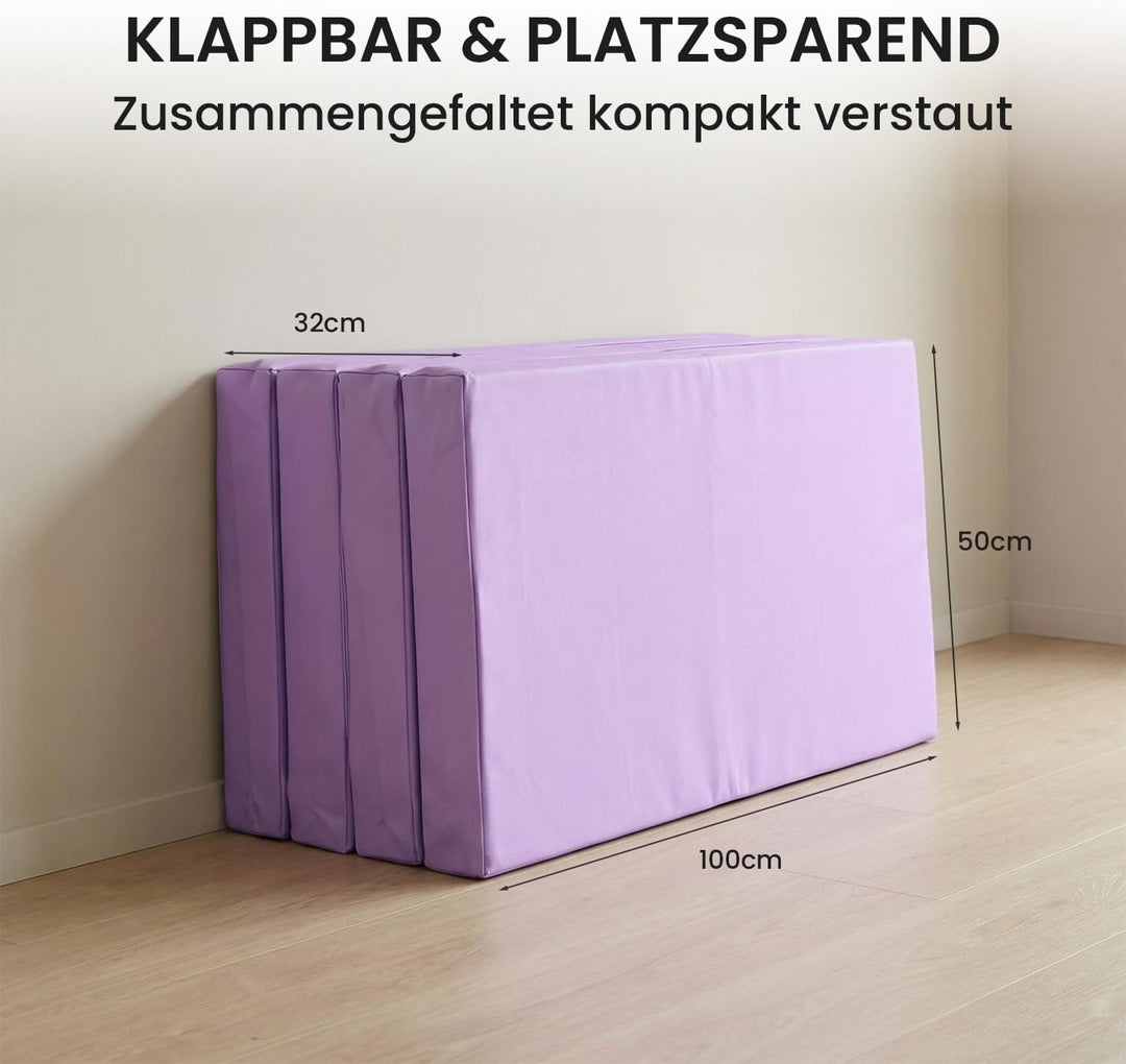 Jeflex - klappbare Weichbodenmatte & Turnmatte 200 x 100 x 8 cm MADE IN GERMANY/Gymnastikmatte tragb