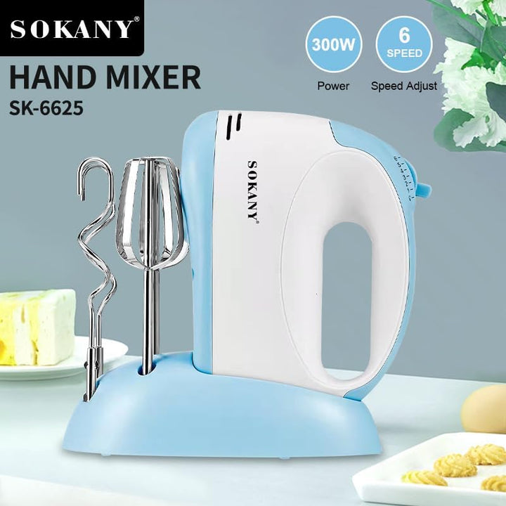 SOKANY 300W Handmixer Handrührgerät - 5 Stufen & Turbo & Auswurf-Funktion I Hand Mixer Handrührer Rü