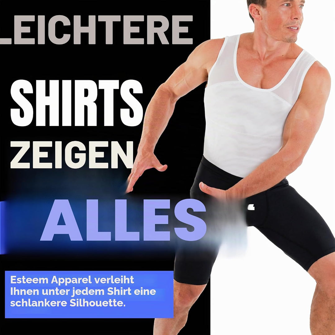 Esteem Apparel Originales Herren-Brustkompressionshemd zum Verstecken von Gynäkomastie Moobs L Schwa