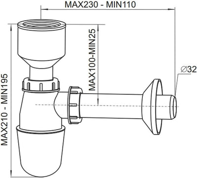 VBChome Siphon Flaschensiphon A50132 Urinal