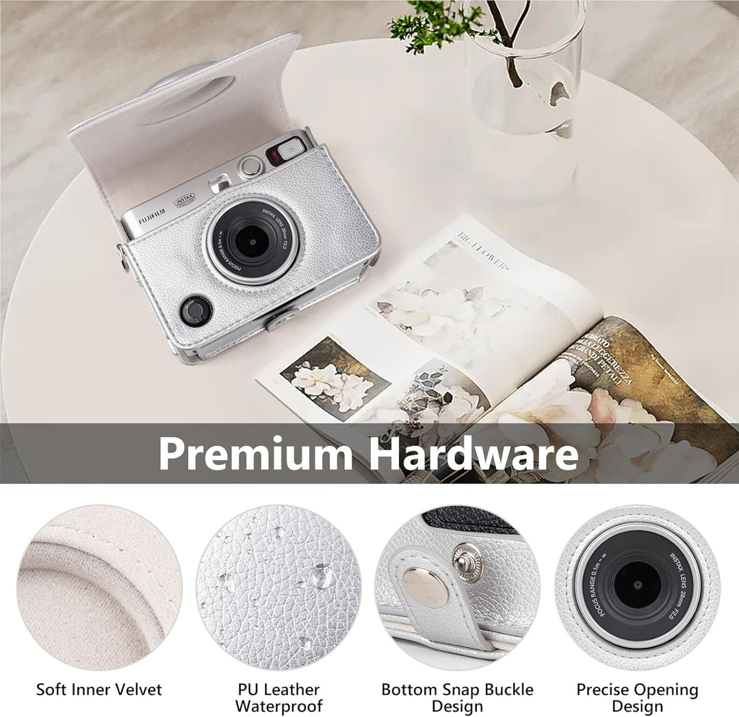 MUZIRI KINOKOO Tasche für Fuji Instax Mini EVO Sofortbildkamera – PU-Leder Mini EVO Schutzhülle im h