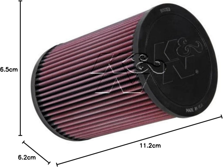 K&N E-2991 Waschbarer und wiederverwendbarer KFZ Tauschluftfilter , Rot