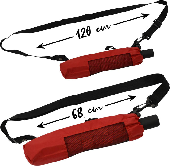 iX-brella Trekking XL Taschenschirm 115 cm gross mit Umhängetasche dark red, dark red