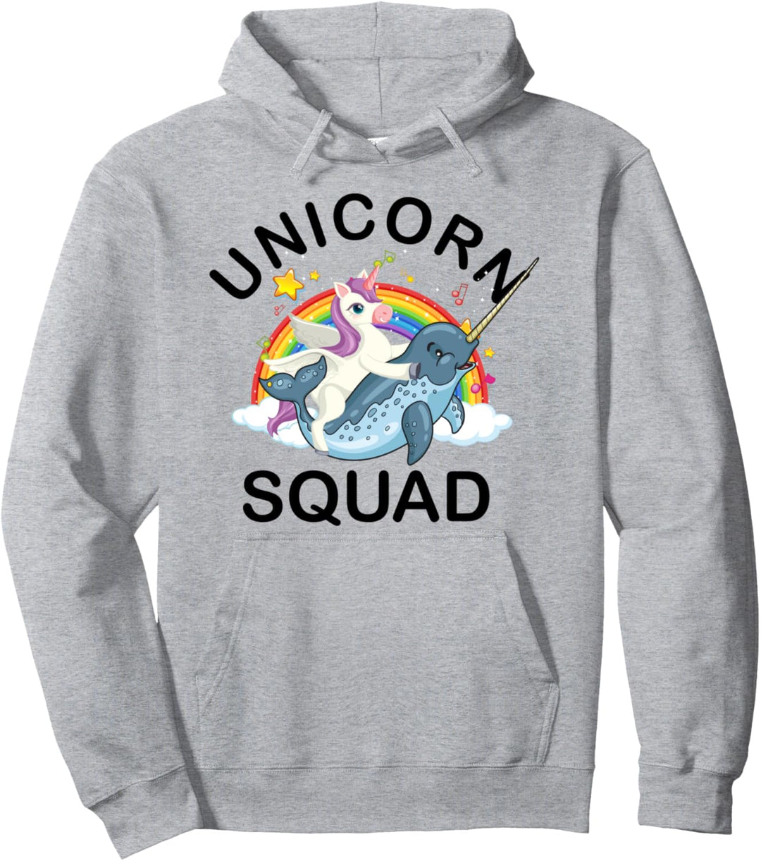 Lustiger Narwal-Einhorn-Kader Jahrgang verzaubertes Tiergesc Pullover Hoodie