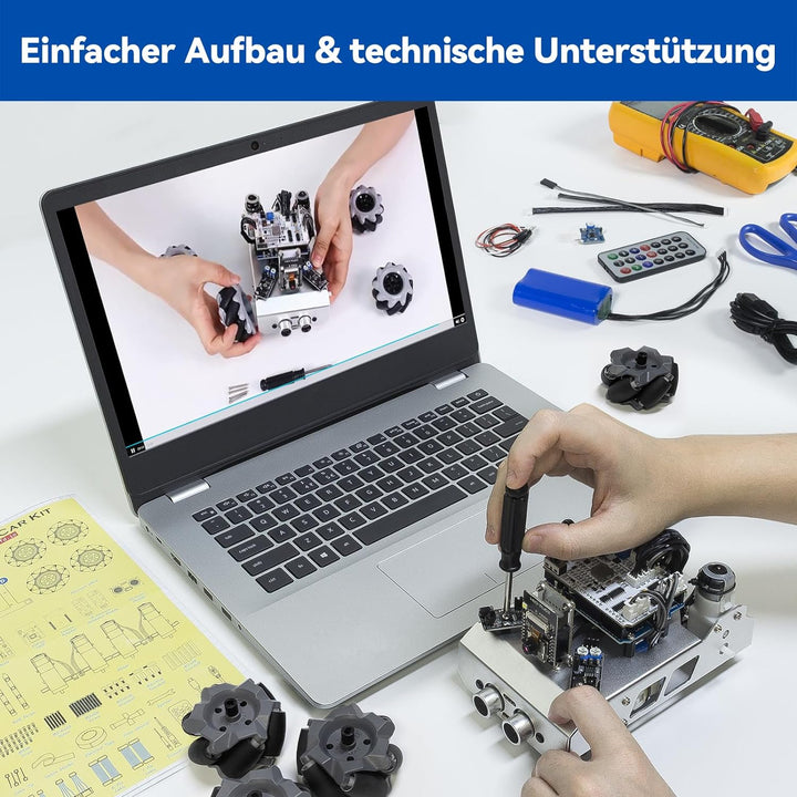 SUNFOUNDER Smart Robot Car Kit Kompatibel mit Arduino UNO R3, 4WD Omnidirektionale Bewegung, FPV, ES