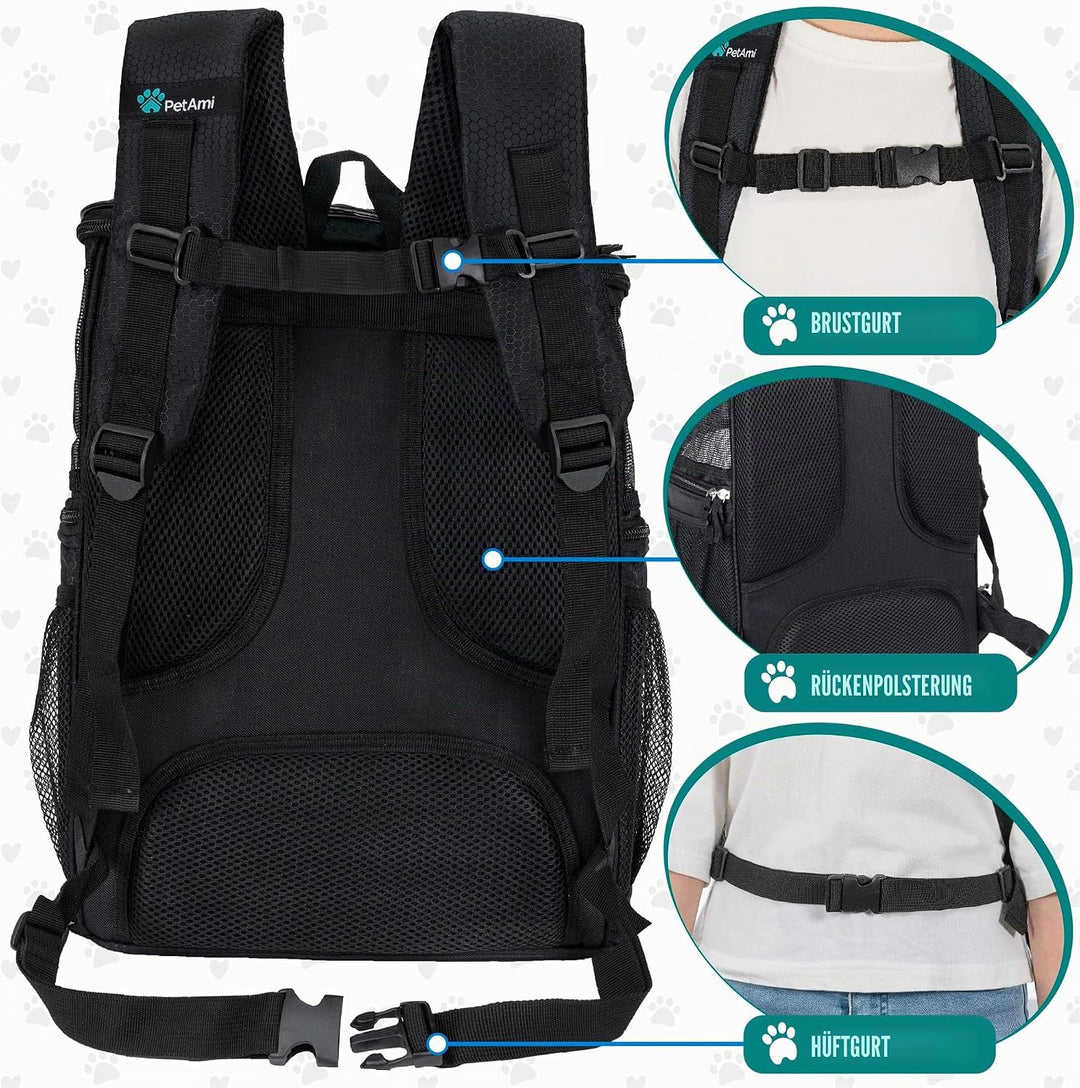 PetAmi Hunderucksack, von Fluggesellschaften zugelassene Rucksäcke für kleine & grosse Katzen, Haust