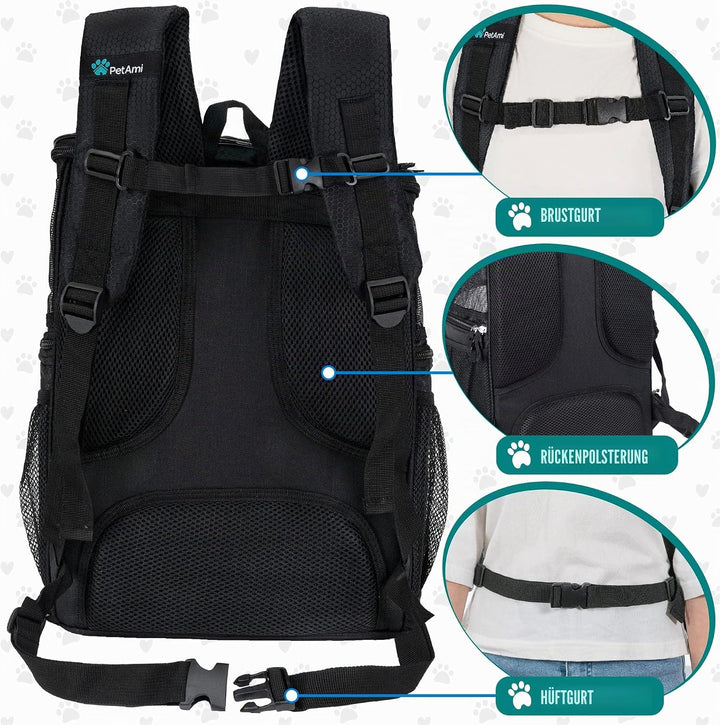PetAmi Hunderucksack, von Fluggesellschaften zugelassene Rucksäcke für kleine & grosse Katzen, Haust