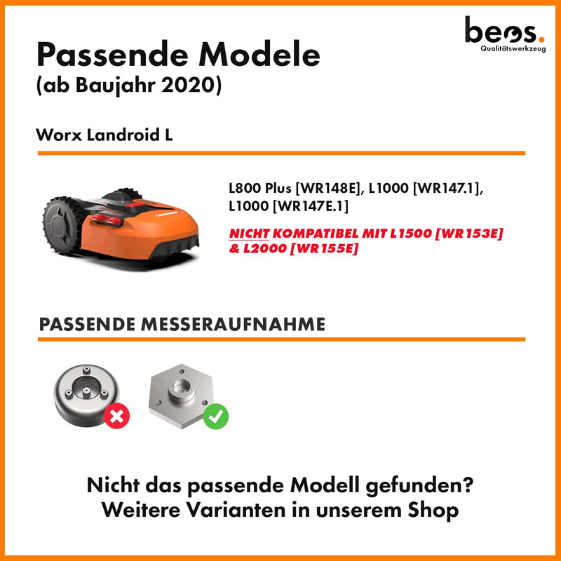 BEOS® Premium Mähroboter Tuning-Messerteller für 6X Klingen - glasfaserverstärkte Messerscheibe - Ra