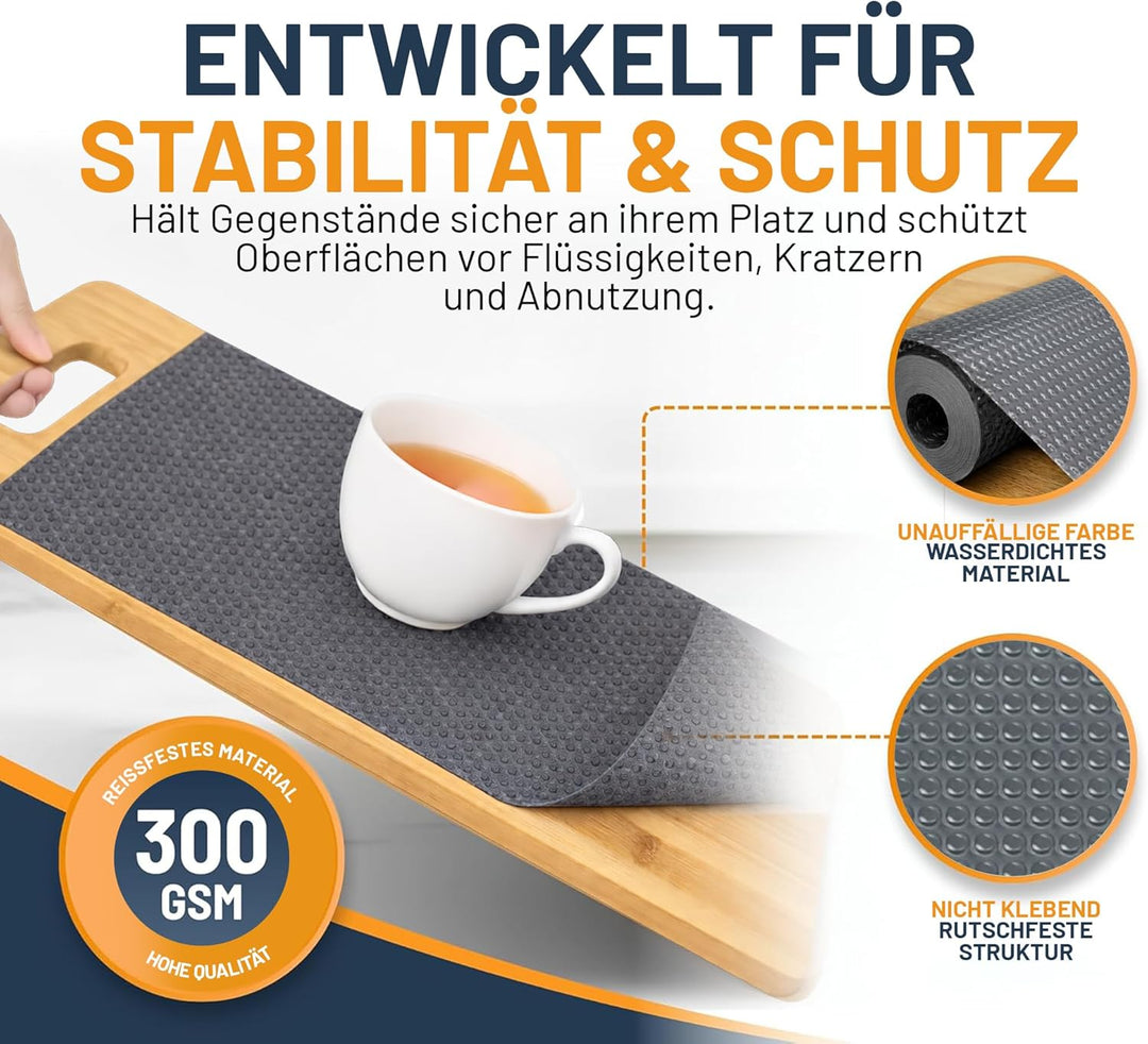 Schubladenmatte von Linda's Essentials (30 x 500 cm) - Antirutschmatte Schubladen Schrankfolie Schra