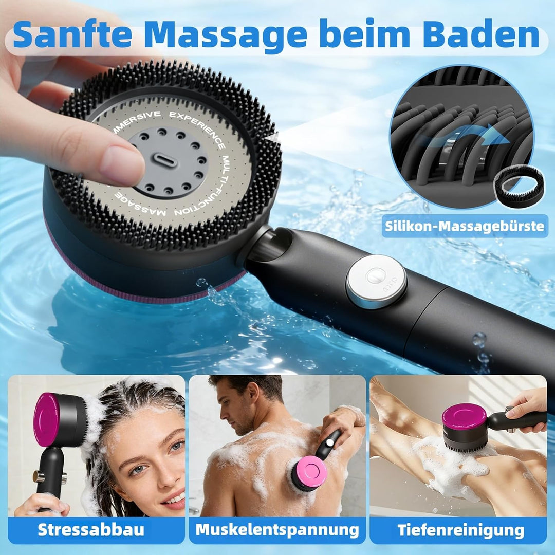 Duschkopf mit Filter,Duschbrause mit Schlauch,Handbrause mit Stoppfunktion,Hochdruck Handbrause mit