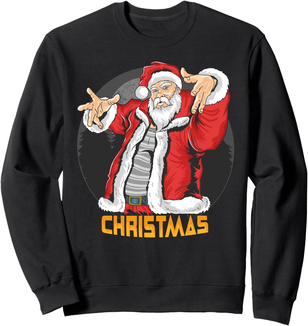 Weihnachtsmann Tanzt Party Damen Herren Sweatshirt