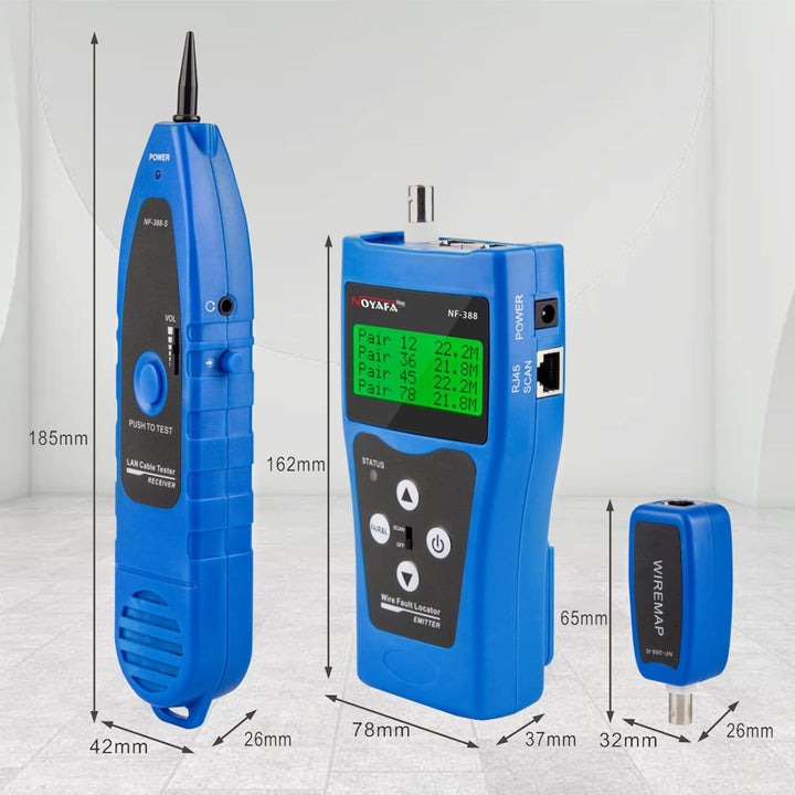 NOYAFA NF-388-B Mehrzweck-Netzwerk-Kabel-Tester Tracker Tracer Test Ethernet NF-308 mit 1 Fernbedien