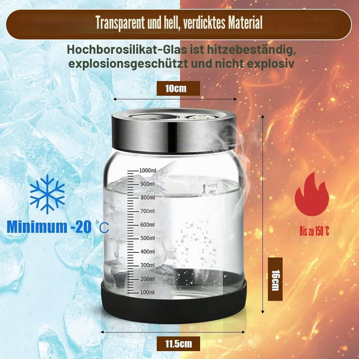 Fermentierglas mit Deckel, 1l Gärglas mit Entlüftungsventil, Fermentiergläser mit Gärventil, Gärglas
