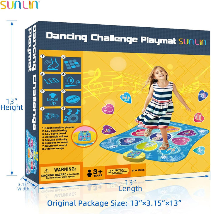 SUNLIN Tanzmatte, Spielzeug Geschenk für Mädchen von 3 4 5 6 Jahren, Frozen Thema mit 7 Spielmodi, 5