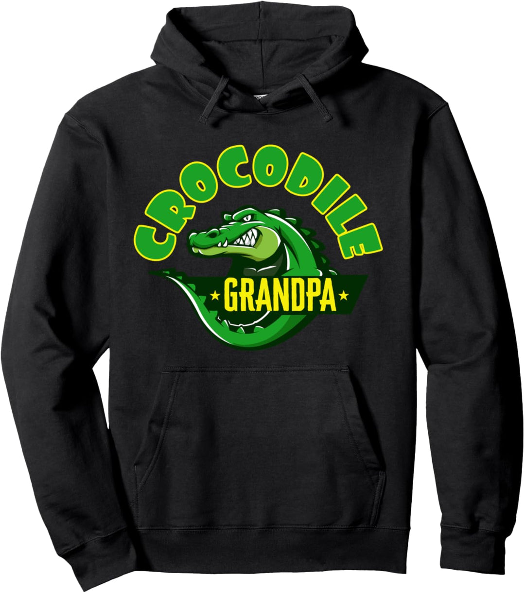 Krokodil Opa Alligator Reptilien Zootiere Grossvater Pullover Hoodie