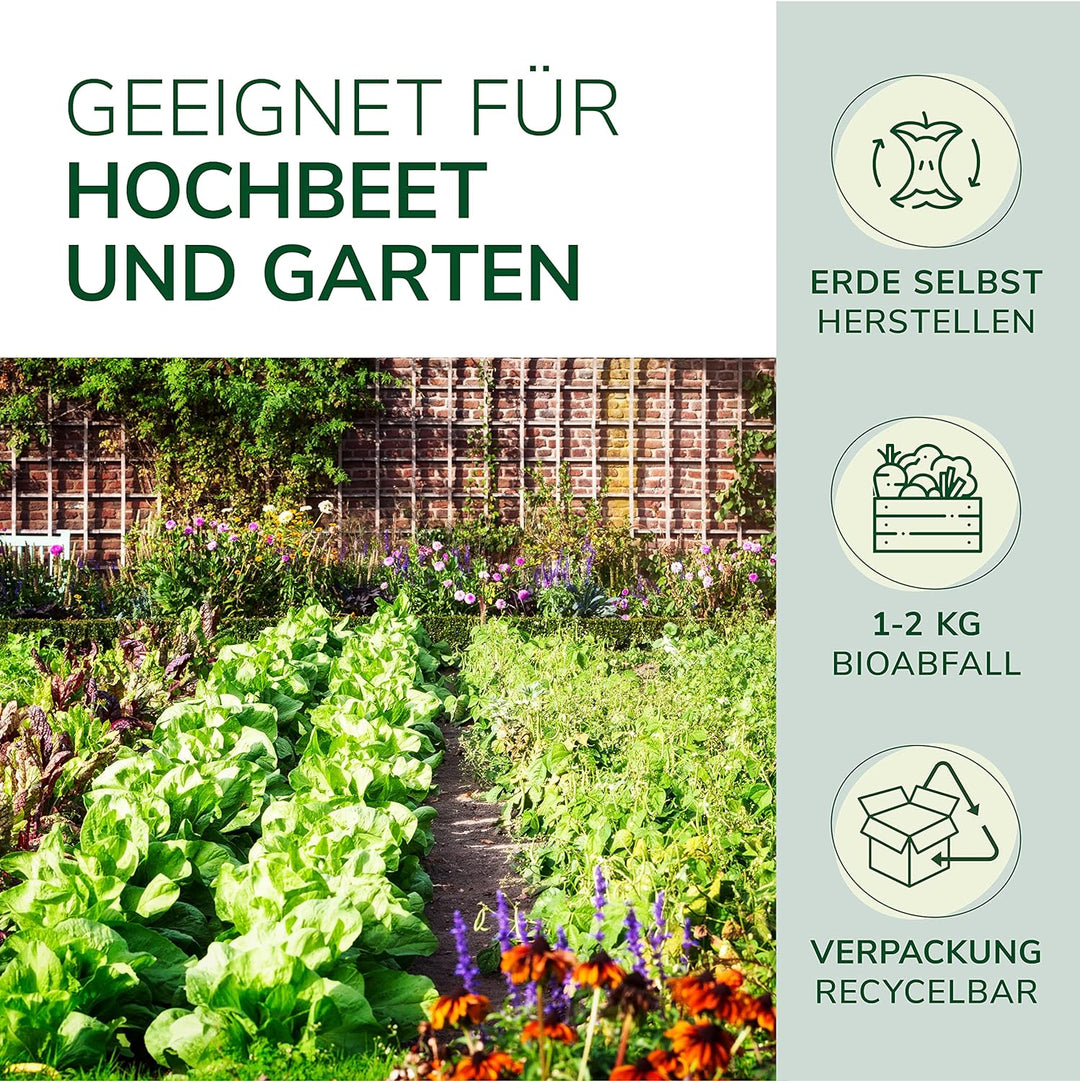 Natursache Wurmkomposter „Worm Buffet“ I Komposter aus recyceltem Plastik I Komposterde schnell und