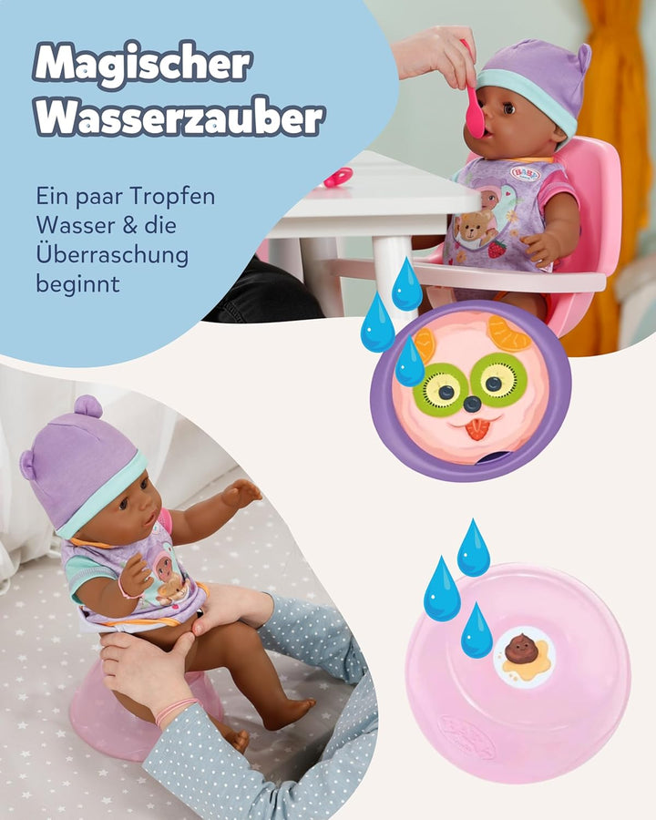 BABY born Eva 43cm, Babypuppe mit 10 Funktionen und Accessoires, für Kinder ab 3 Jahren, funktionier