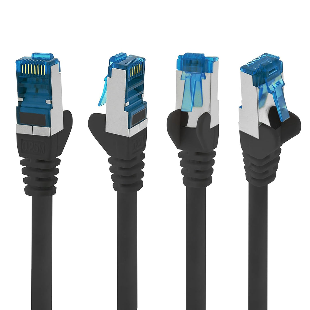 1aTTack.de Patchkabel – 10X 10m Ethernet, Netzwerk, Lan Kabel CAT6a (für Gigabit Netzwerke, Router,